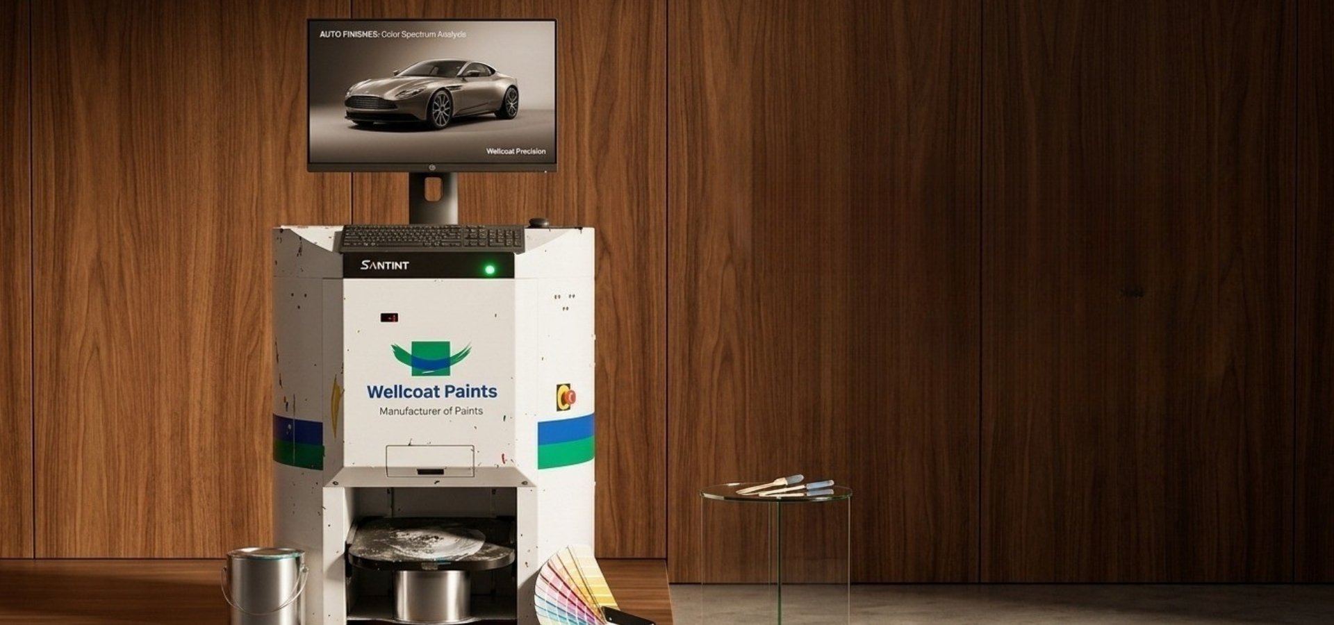 HANA's in-house automated paint color-matching and tinting machine